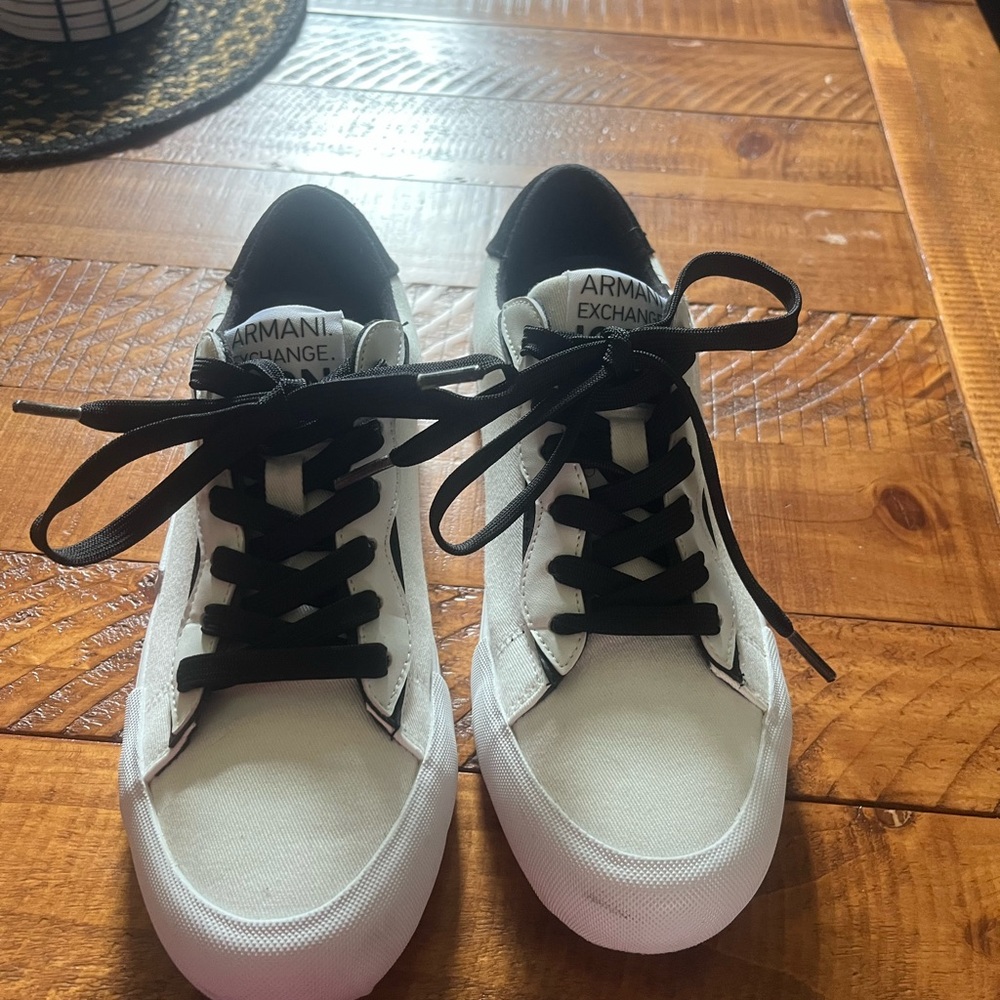 Armani Exchange Black and White Sneakers